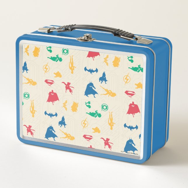 Muster der Silhouette für Super-Pets & Justice Lea Metall Brotdose (Vorderseite)