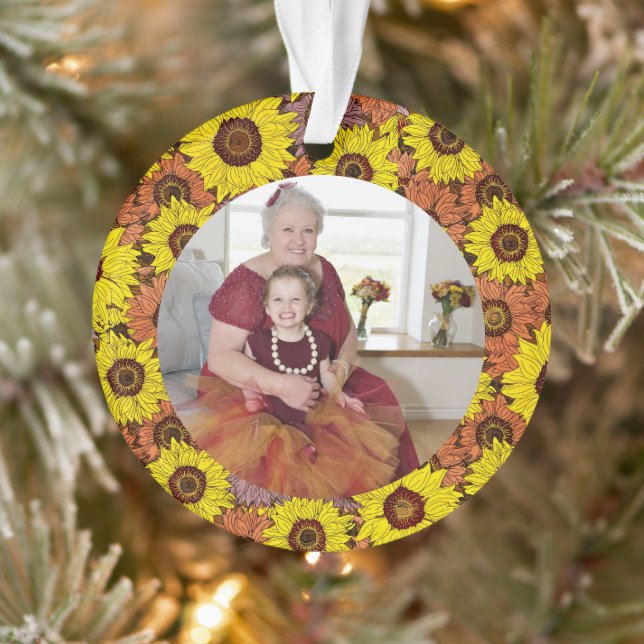 Muster der Sonnenblumen im Herbst Ornament (Baum)