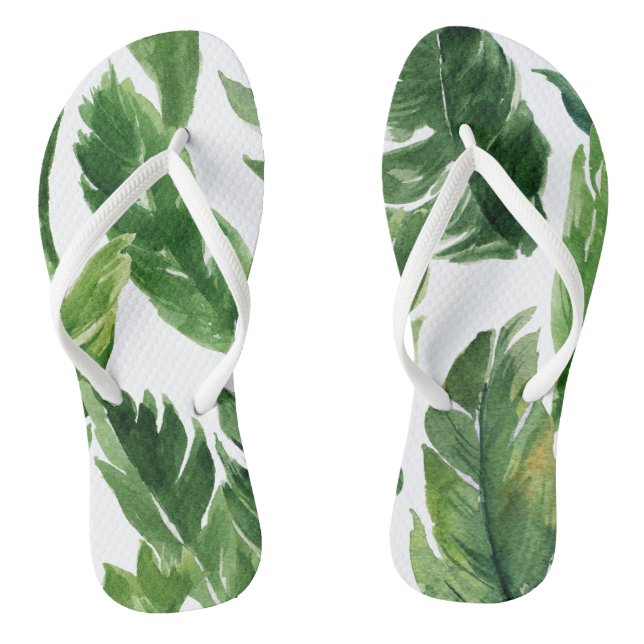 Muster der tropischen Bananen-Blätter Flip Flops (Fußbett)