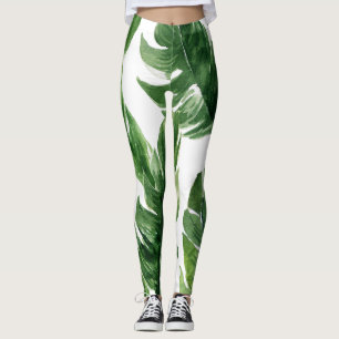 Muster der tropischen Bananen-Blätter Leggings