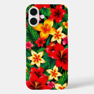 Muster der tropischen Blume iPhone 16 Plus Hülle
