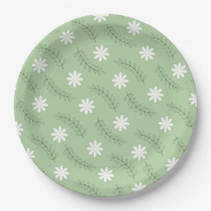 Muster der tropischen Blume der Vintagen Ebene Pappteller