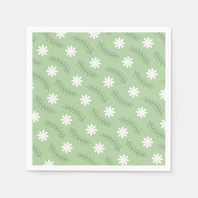 Muster der tropischen Blume der Vintagen Ebene Serviette (Vorderseite)