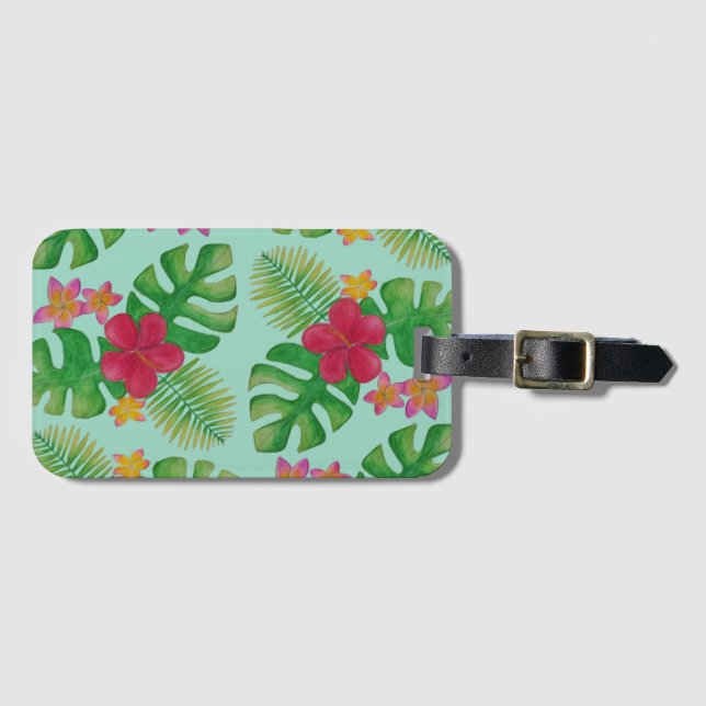 Muster der tropischen Blume Gepäckanhänger (Vorderseite (Horizontal))
