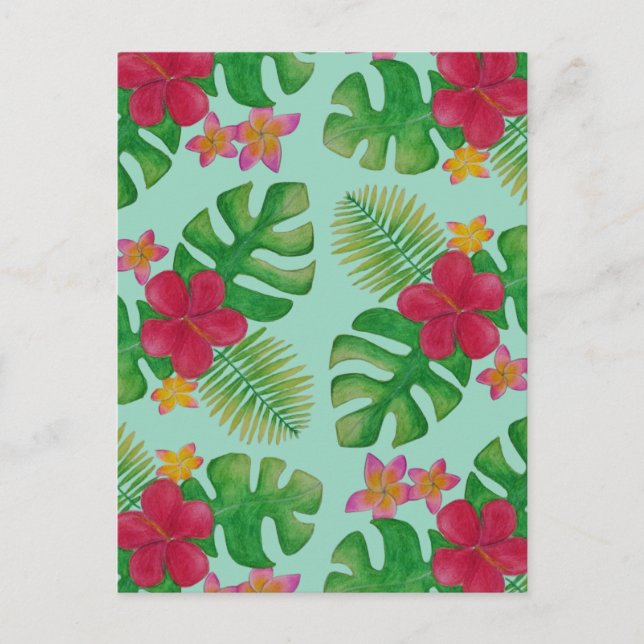 Muster der tropischen Blume Postkarte (Vorderseite)