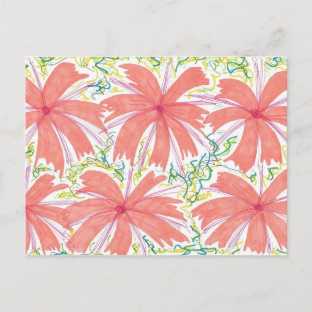 Muster der tropischen Blume Sunburst Postkarte (Vorderseite)