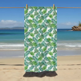 Muster der tropischen exotischen Palmen-Blätter Strandtuch