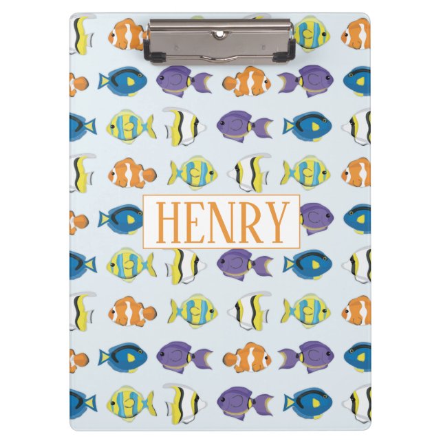 Muster der tropischen Fische Klemmbrett (Vorderseite)