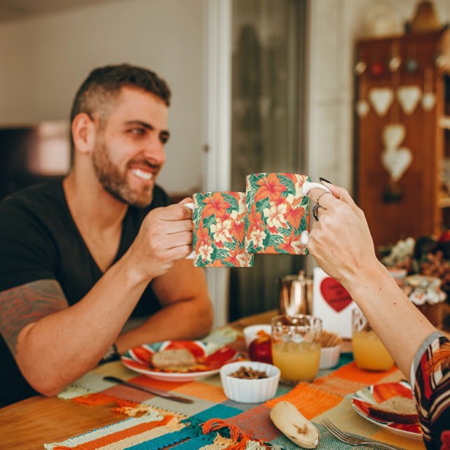 Muster der tropischen hawaiianischen Blume Kaffeetasse (Von Creator hochgeladen)