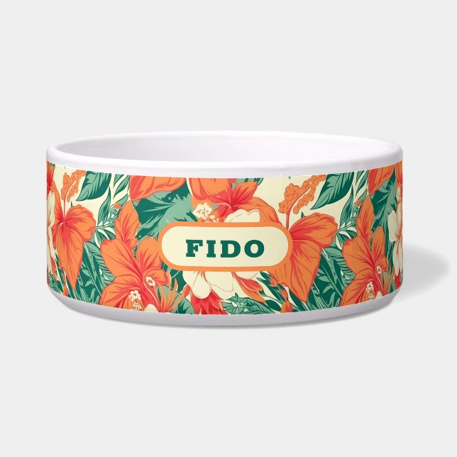 Muster der tropischen hawaiianischen Blume Napf (Vorderseite)