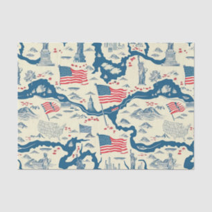 Muster der Vintagen amerikanischen Sehenswürdigkei Seidenpapier