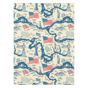 Muster der Vintagen amerikanischen Sehenswürdigkei Tischdecke