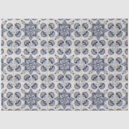 Muster der Vintagen blauen geometrischen Blume Seidenpapier
