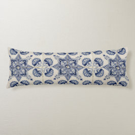 Muster der Vintagen blauen geometrischen Blume Seitenschläferkissen