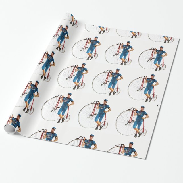 Muster der Vintagen Fahrradmeisterschaft Geschenkpapier (Ungerollt)