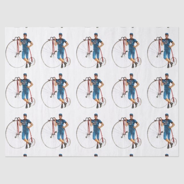 Muster der Vintagen Fahrradmeisterschaft Seidenpapier (Vorderseite)