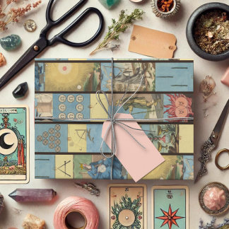 Muster der Vintagen französischen Tarot-Karte Geschenkpapier Set