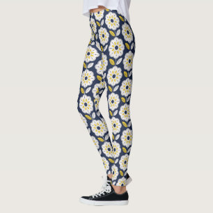 Muster der Vintagen geometrischen Blume Leggings