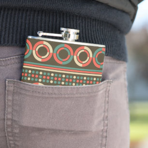 Muster der Vintagen geometrischen Form Flachmann