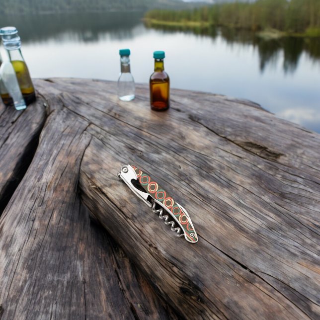 Muster der Vintagen geometrischen Form Kellnermesser (Corkscrew Bottle Opener)