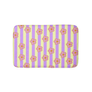 Muster der Vintagen Lila Streifen-Blume Badematte