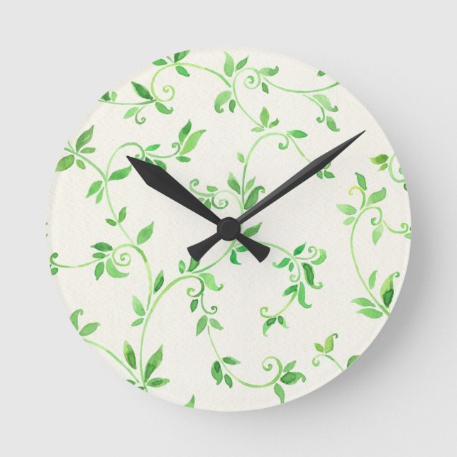 Muster der Wasserfarben Runde Wanduhr (Vorderseite)