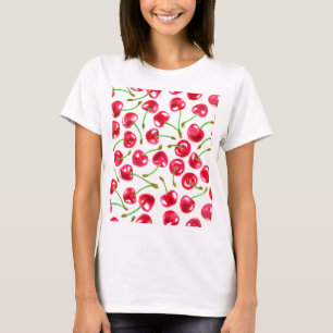 Muster der Wasserfarbenkirschen T-Shirt