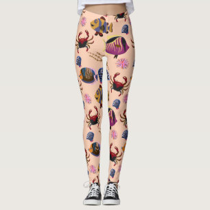 Muster der Wassertiere Meeresunterwasser 10 Leggings