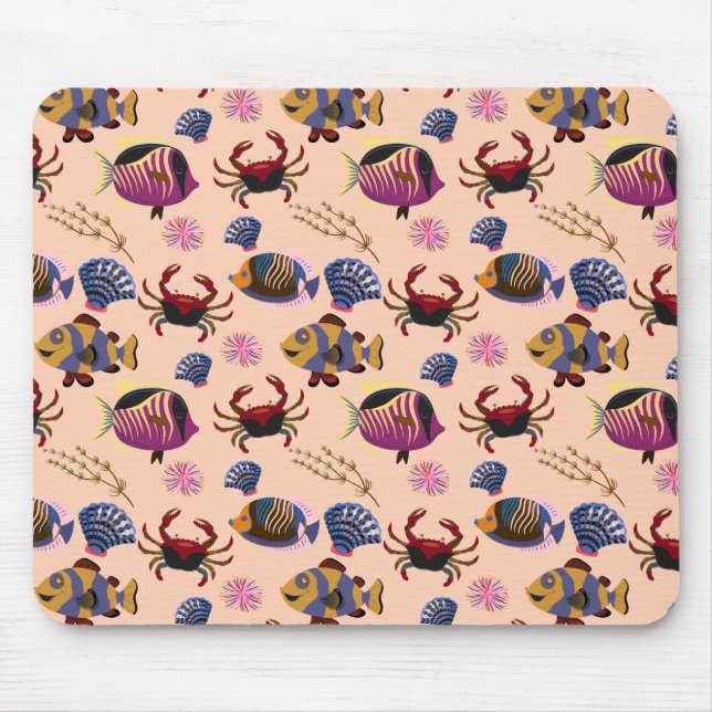 Muster der Wassertiere | Meeresunterwasser 10 Mousepad (Vorne)