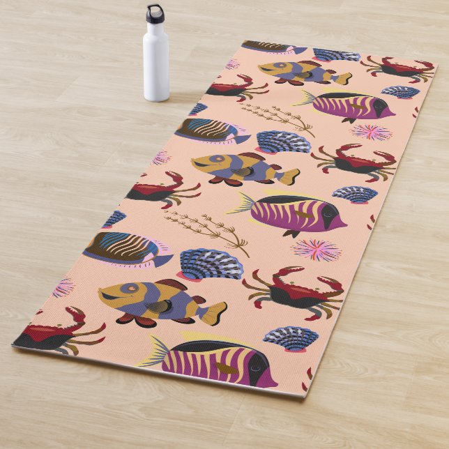 Muster der Wassertiere | Meeresunterwasser 10 Yogamatte (Beispiel)