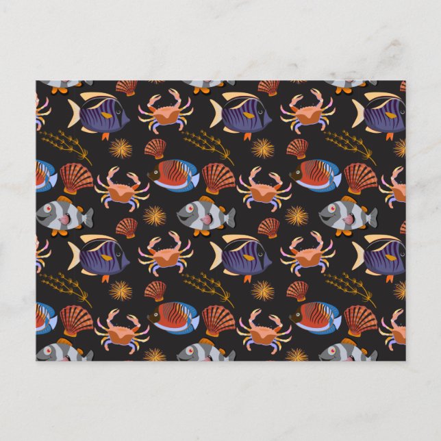Muster der Wassertiere | Meeresunterwasser 11 Postkarte (Vorderseite)