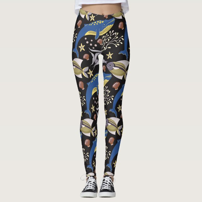 Muster der Wassertiere | Meeresunterwasser 17 Leggings (Vorderseite)