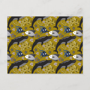 Muster der Wassertiere   Meeresunterwasser 18 Postkarte