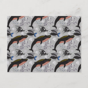 Muster der Wassertiere   Meeresunterwasser 23 Postkarte