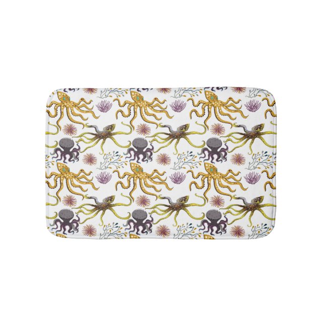 Muster der Wassertiere | Meeresunterwasser 26 Badematte (Vorderseite)