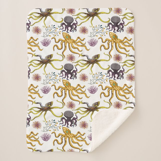 Muster der Wassertiere | Meeresunterwasser 26 Sherpadecke (Vorderseite)