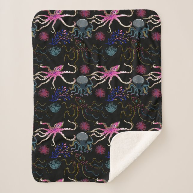 Muster der Wassertiere | Meeresunterwasser 28 Sherpadecke (Vorderseite)