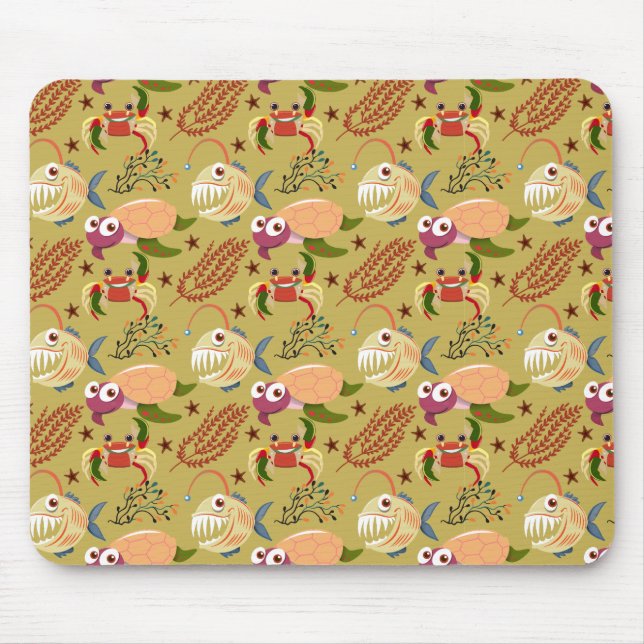 Muster der Wassertiere | Meeresunterwasser 31 Mousepad (Vorne)
