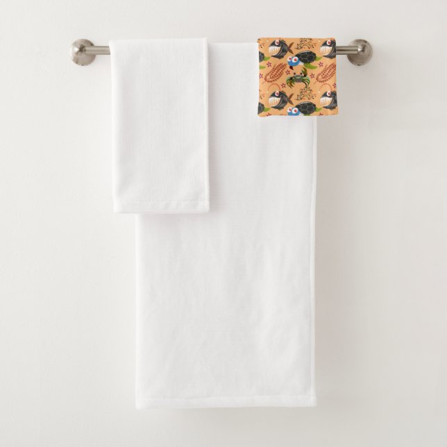 Muster der Wassertiere | Meeresunterwasser 32 Badhandtuch Set (Insitu)