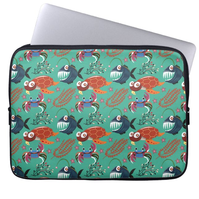 Muster der Wassertiere | Meeresunterwasser 33 Laptopschutzhülle (Vorderseite)