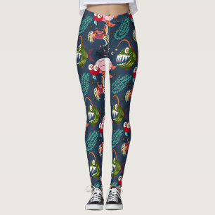 Muster der Wassertiere Meeresunterwasser 34 Leggings