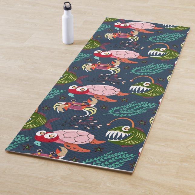 Muster der Wassertiere | Meeresunterwasser 34 Yogamatte (Beispiel)