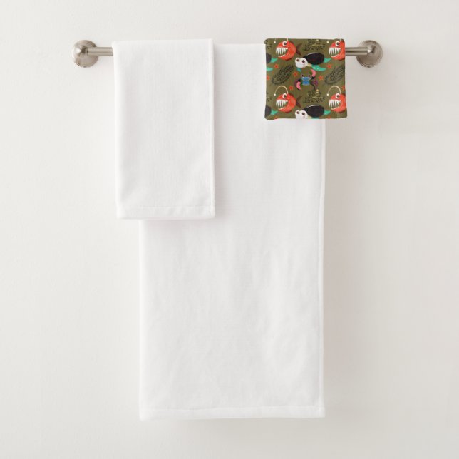 Muster der Wassertiere | Meeresunterwasser 36 Badhandtuch Set (Insitu)