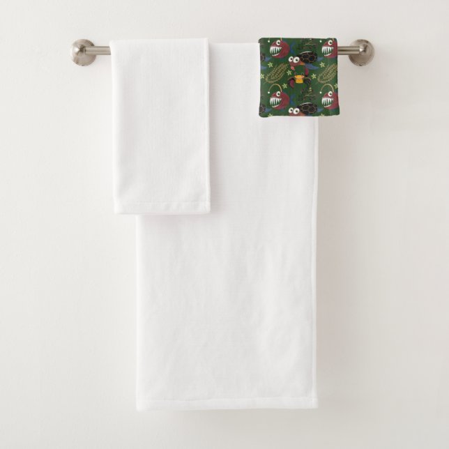 Muster der Wassertiere | Meeresunterwasser 38 Badhandtuch Set (Insitu)