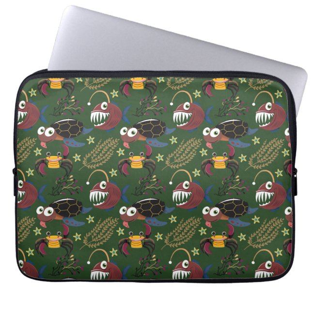 Muster der Wassertiere | Meeresunterwasser 38 Laptopschutzhülle (Vorderseite)