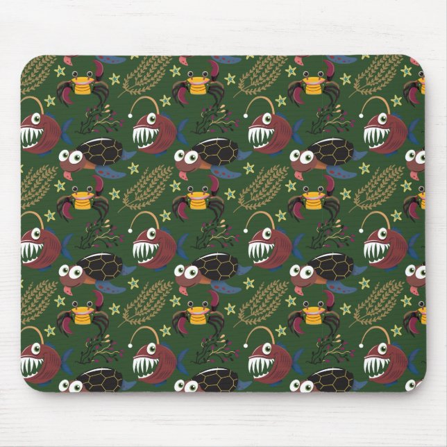 Muster der Wassertiere | Meeresunterwasser 38 Mousepad (Vorne)