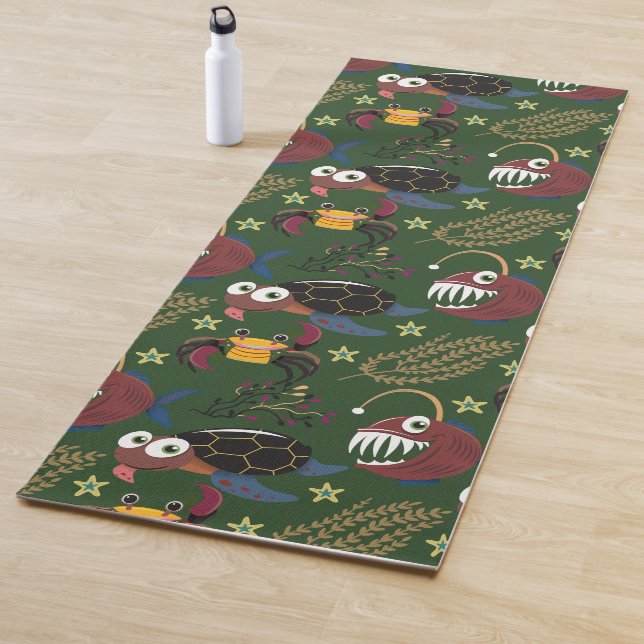 Muster der Wassertiere | Meeresunterwasser 38 Yogamatte (Beispiel)