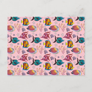 Muster der Wassertiere   Meeresunterwasser 3 Postkarte
