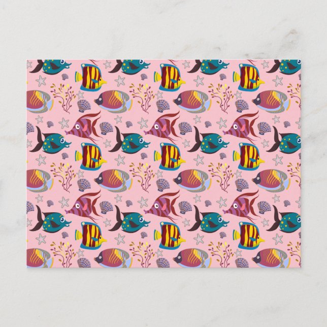 Muster der Wassertiere | Meeresunterwasser 3 Postkarte (Vorderseite)