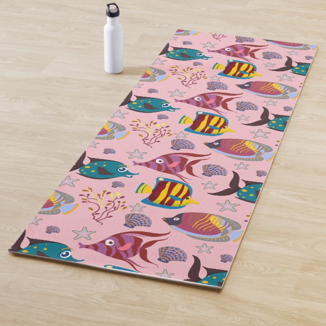 Muster der Wassertiere | Meeresunterwasser 3 Yogamatte (Beispiel)